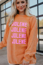 Load image into Gallery viewer, Orange JOLENE Ribbed Corded Oversized Sweatshirt