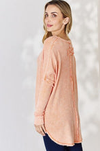 Cargar imagen en el visor de la galería, Zenana Tan Oversized Washed Waffle Long Sleeve Top