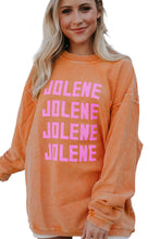 Load image into Gallery viewer, Orange JOLENE Ribbed Corded Oversized Sweatshirt
