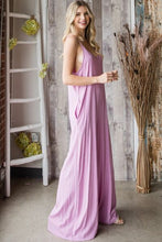 Load image into Gallery viewer, Veveret Pocketed Spaghetti Strap V-Neck Wide Leg Jumpsuit