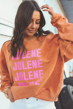 Load image into Gallery viewer, Orange JOLENE Ribbed Corded Oversized Sweatshirt