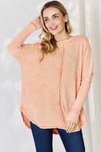 Cargar imagen en el visor de la galería, Zenana Tan Oversized Washed Waffle Long Sleeve Top