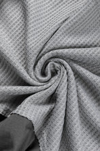 Cargar imagen en el visor de la galería, Medium Grey Waffle Long Sleeve Ruffled Patchwork Top
