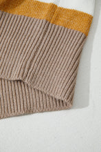 Cargar imagen en el visor de la galería, Multicolour Striped Colorblock Drop Shoulder Plus Size Sweater
