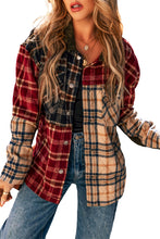 Cargar imagen en el visor de la galería, Red Mixed Plaid Patchwork Retro Shacket
