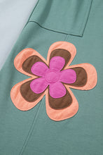 Cargar imagen en el visor de la galería, Sea Green Color Block Flower Patchwork Drawstring Contrasted Elastic Waist Wide Leg Pants
