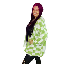 Cargar imagen en el visor de la galería, Lime Green Checkerboard Sweater
