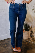 Load image into Gallery viewer, Sail Blue Center Seam Deep Wash Straight Jeans
