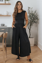 Load image into Gallery viewer, Black Open Back Wide Leg Jumpsuit
