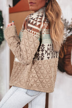 Load image into Gallery viewer, Light French Beige Aztec Quilted Patchwork Western Fashion Jacket

