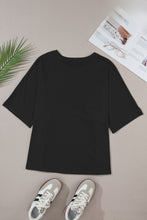 Cargar imagen en el visor de la galería, Black MAMA Chenille Patched Crew Neck T Shirt
