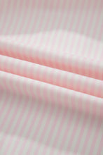 Cargar imagen en el visor de la galería, Pink Stripe Contrast Trim V Neck Flutter Sleeve Blouse
