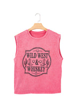Cargar imagen en el visor de la galería, Bonbon Toner Washed Wild West Whiskey Print Sleeveless Muscle Top
