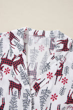 Load image into Gallery viewer, White Christmas Deer Printed Shirt and Shorts Lounge Set
