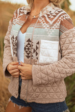 Load image into Gallery viewer, Light French Beige Aztec Quilted Patchwork Western Fashion Jacket
