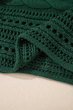 Cargar imagen en el visor de la galería, Blackish Green Hollow-out Cable Knit Cropped Sweater
