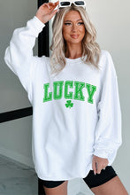 Load image into Gallery viewer, White St. Patricks LUCKY Graphic Corded Sweatshirt

