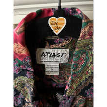 Load image into Gallery viewer, Vintage 80s 100% Cotton Bright Pink Shoulder Pads Paisley Long Sleeve Button Up
