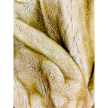 Load image into Gallery viewer, Vintage Tissavel 100% Acrylic Long Faux Fur Coat in Light Brown with Belt

