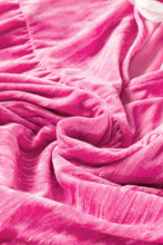 Load image into Gallery viewer, Strawberry Pink Flounce Sleeve Tiered Ruffled Velvet Mini Dress
