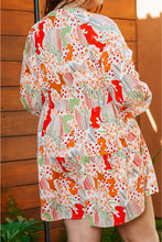 Cargar imagen en el visor de la galería, Multicolour Plus Size Mix Floral Puff Sleeve Ruffled Dress
