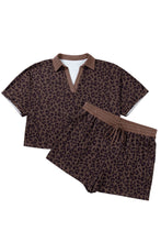 Cargar imagen en el visor de la galería, Brown Plus Size Leopard Short Set

