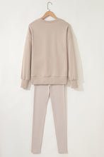 Load image into Gallery viewer, Jet Stream Solid Color Oversize Slit Sweatshirt Ribbed Leggings 2pcs Set
