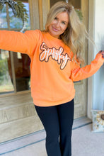 Load image into Gallery viewer, Grapefruit Orange Spooky Graphic Halloween Crew Neck Holiday Sweatshirt

