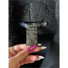 Load image into Gallery viewer, IB Diffusion Black Bling Embroidered Embellished Cardigan 80s Vintage Retro
