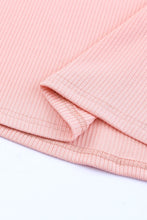 Load image into Gallery viewer, Pink Dotty Mesh Ruffle Sleeve Ribbed Knit Top
