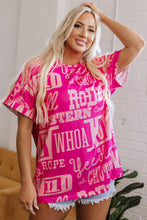 Load image into Gallery viewer, Rose Howdy Cowboy Letter Printed Western Fashion Tee
