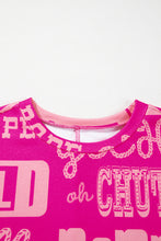 Load image into Gallery viewer, Rose Howdy Cowboy Letter Printed Western Fashion Tee
