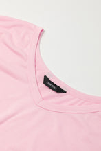 Cargar imagen en el visor de la galería, Pink V Neck Hidden Pocket Splits Maxi T-shirt Dress
