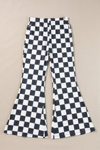 Cargar imagen en el visor de la galería, Black Checkerboard High Rise Casual Flared Pants
