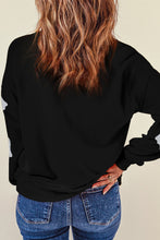 Load image into Gallery viewer, Black Glitter Ghost Pattern Crew Neck Halloween Sweatshirt
