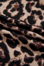 Load image into Gallery viewer, Khaki Leopard High Neck Long Sleeve Western Slim Top
