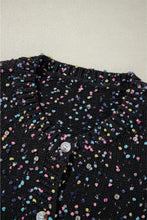 Cargar imagen en el visor de la galería, Black Multicolor Confetti Sweater Cardigan
