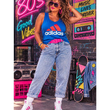 Load image into Gallery viewer, Adidas Vintage 80s Tank Top Women's Blue and Red White
