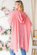 Load image into Gallery viewer, Cotton Bleu by Nu Label Tassel Hem Hooded Cover Up
