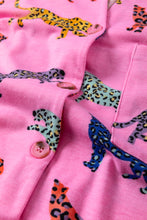 Load image into Gallery viewer, Pink Cheetah Print Short Sleeve Shirt and Pants Lounge Set
