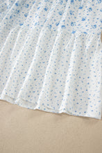 Cargar imagen en el visor de la galería, Sky Blue High Waist Tiny Floral Print Boho Maxi Skirt
