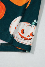 Cargar imagen en el visor de la galería, Orange Halloween Pattern Short Sleeve Shirt Pajama Set
