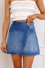 Load image into Gallery viewer, Ashleigh Blue Wrapped Crossed Waist Denim Mini Skirt
