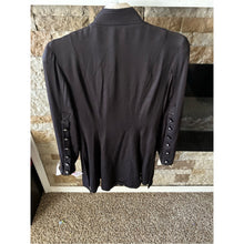 Load image into Gallery viewer, Vitage Jan Barboglio Black Military-Style Double-Breasted Jacket with Cream Trim
