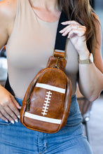 Cargar imagen en el visor de la galería, Brown Rugby Football PU Mini Crossbody Bag
