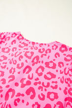 Load image into Gallery viewer, Rose Leopard Puff Sleeve Tie Front High Waist Mini Dress
