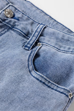 Load image into Gallery viewer, Beau Blue High Waist Button Zip Fly Bell Bottom Jeans
