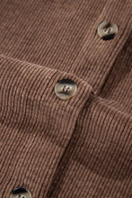 Cargar imagen en el visor de la galería, Chestnut Corduroy Flap Pocket Button Up Shacket
