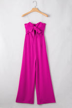 Cargar imagen en el visor de la galería, Bright Pink Bowknot Strapless Wide Leg Jumpsuit
