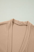 Load image into Gallery viewer, Parchment Lace Patchwork Ribbed Knit Open Front Duster Cardigan
